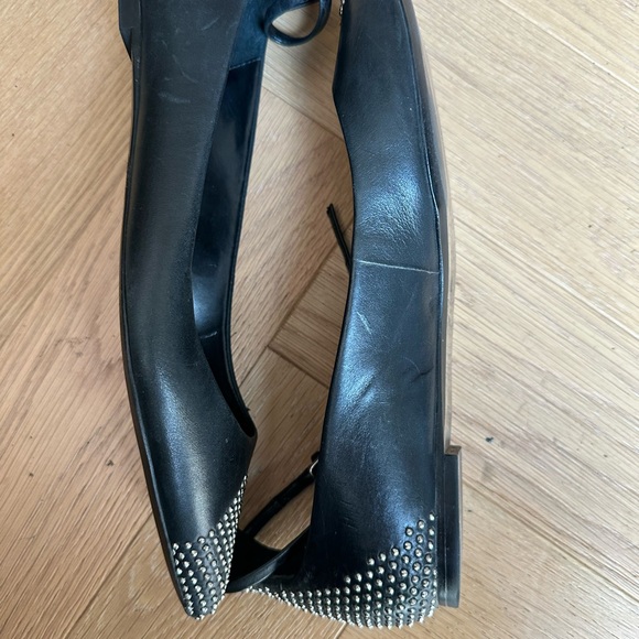 Gently Used Zara Black Studded Flats - Size 38 - Picture 3 of 5